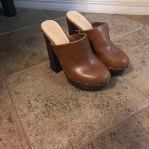 Brown Leather Candies Platforms comfy and cute